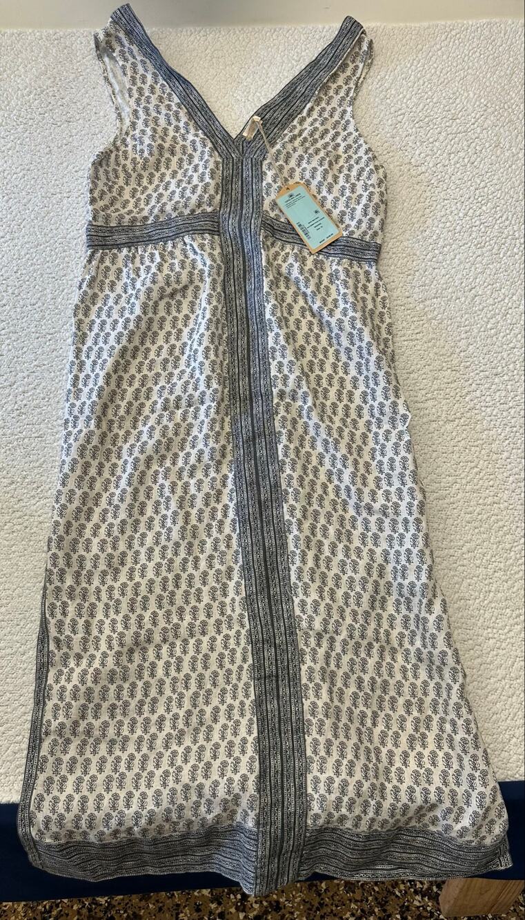 NWT* Faherty Macey Sleeveless Linen Maxi Dress Summer Pearl Blossom Size XL
